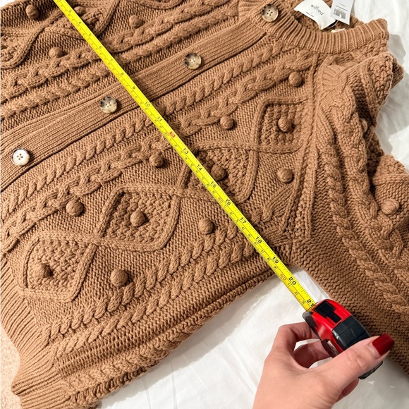 Wilfred Saville Ribbed Button-Front Cardigan — Camel Brown - Picture 5 of 5